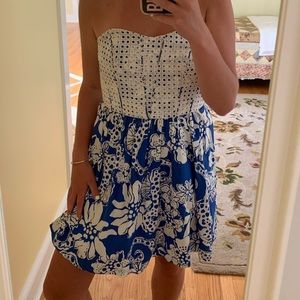 Lilly Pulitzer strapless dress.